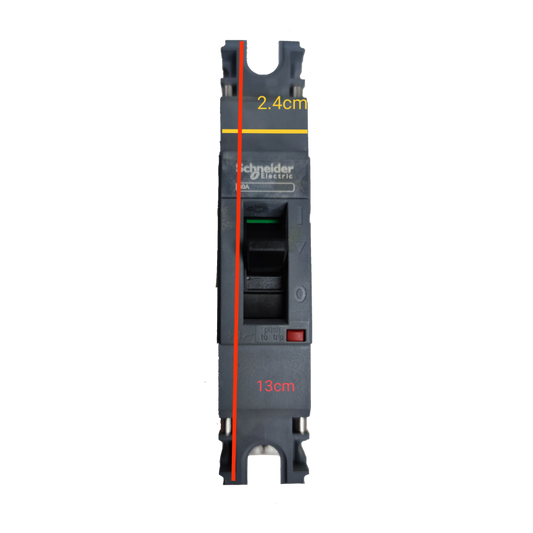 Schneider 75A 1 Pole Industrial Circuit Breaker with compact design and switch lever