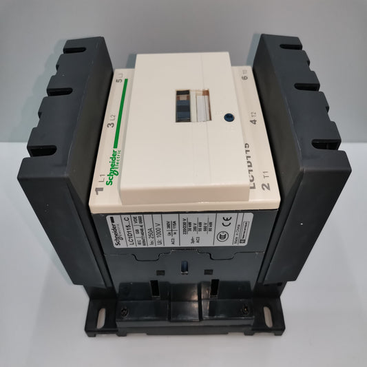 Schneider Magnetic Contactor 115A 48V AC power switch with black mounting base