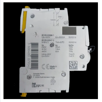 Schneider Miniature Circuit Breaker 32A 1 Pole with white casing and electrical ratings printed