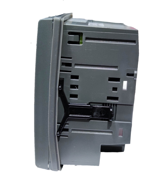 Schneider Power Meter METSEPM2220 48-277VAC electrical trade tool side view in gray casing