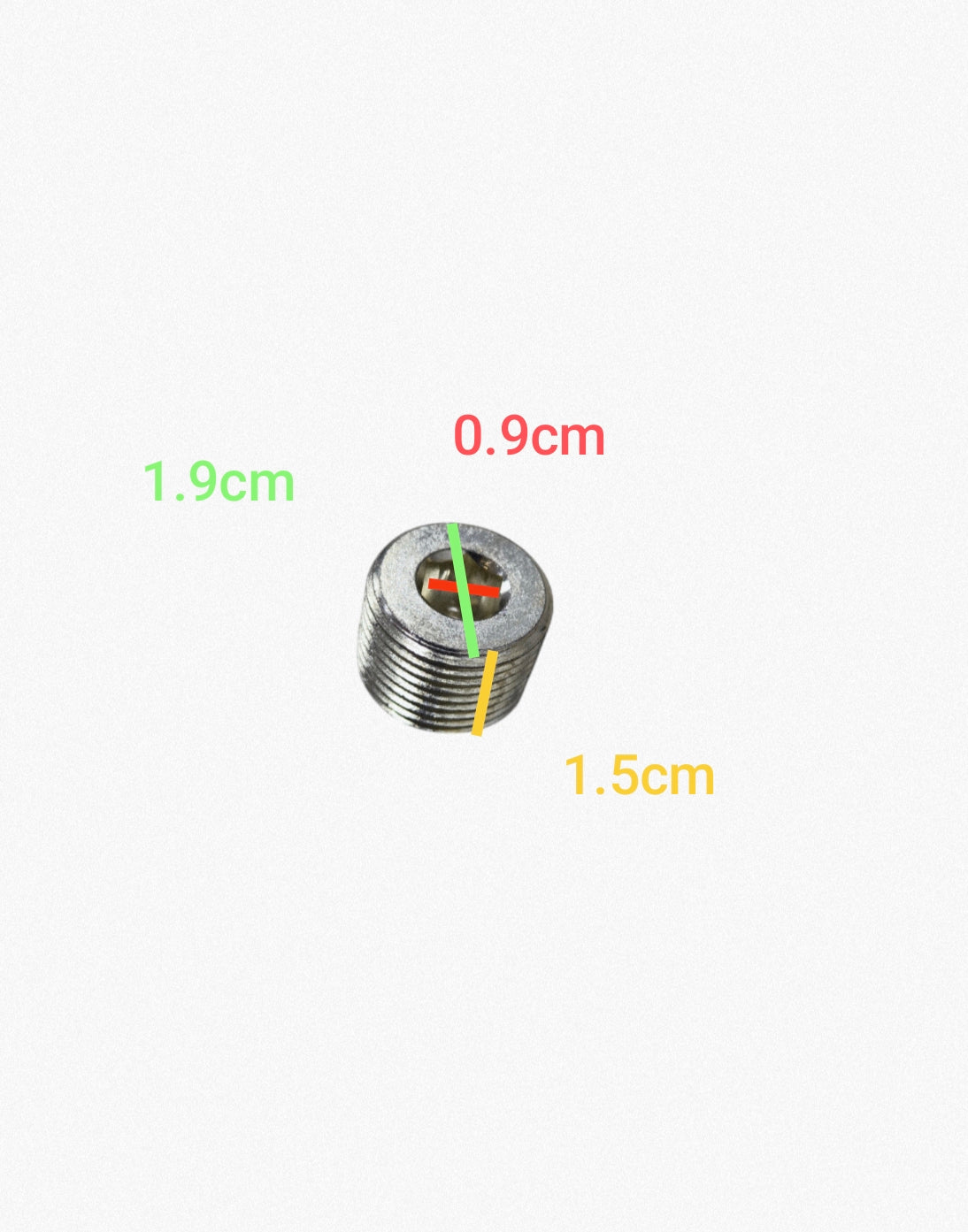 Screw Hexagonal Lugs for 400AF metal hand tool part with detailed size measurements