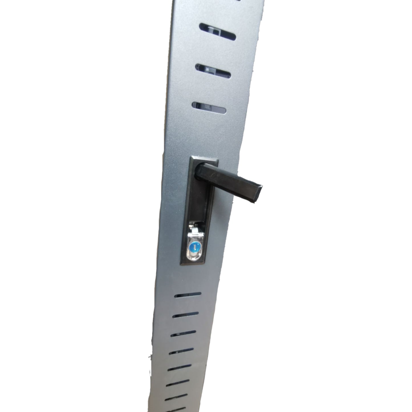 Metallic door handle on a white background Data Cabinet 42U Server Rack Network Cabinet 60cm x 60cm x 196cm