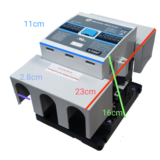 Shihlin Magnetic Contactor 200A 220V with dimensions for power points switches and plugs