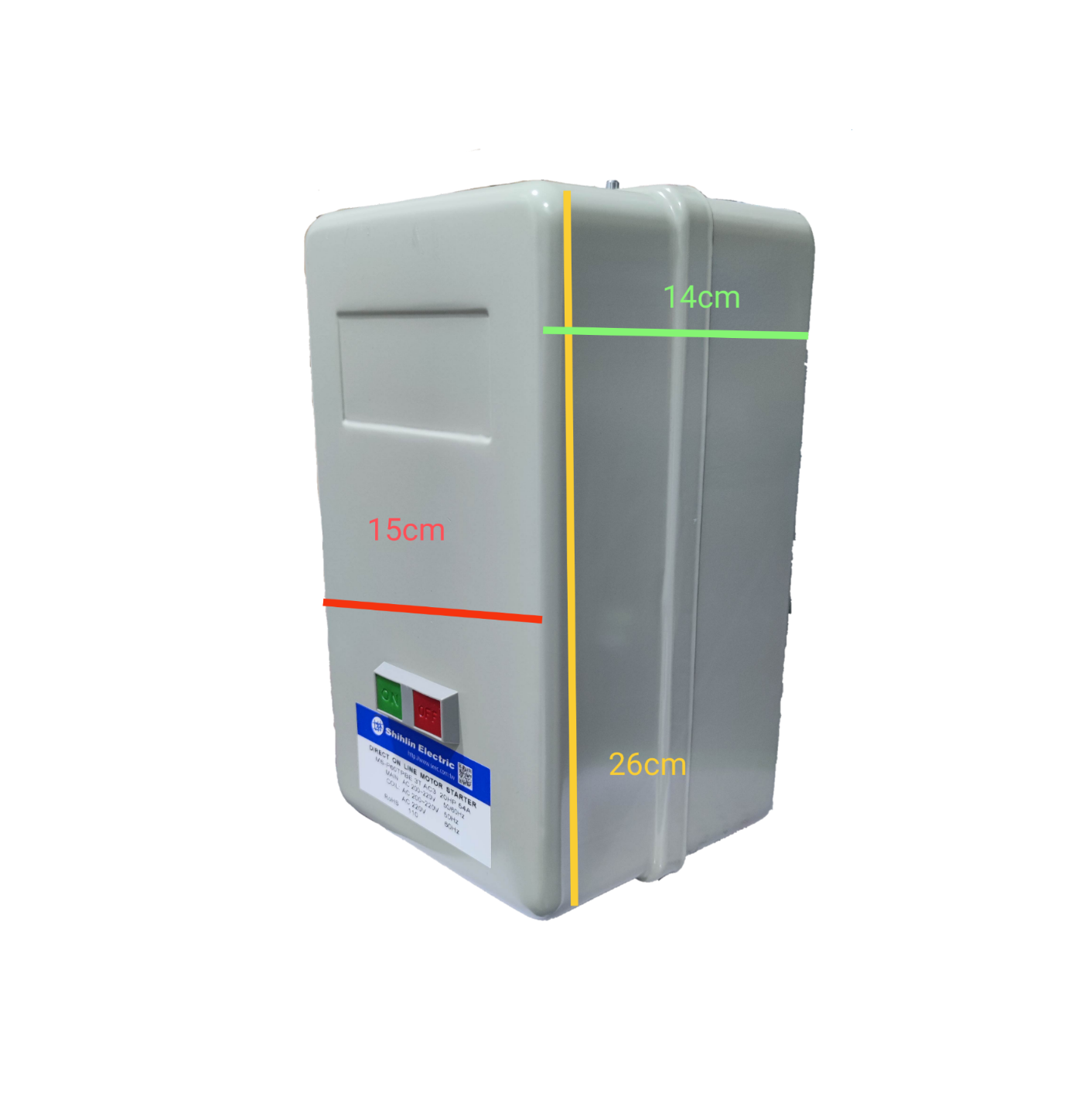 Shihlin Magnetic Starter 54A 20HP 3 Phase enclosed switch box with start and stop buttons