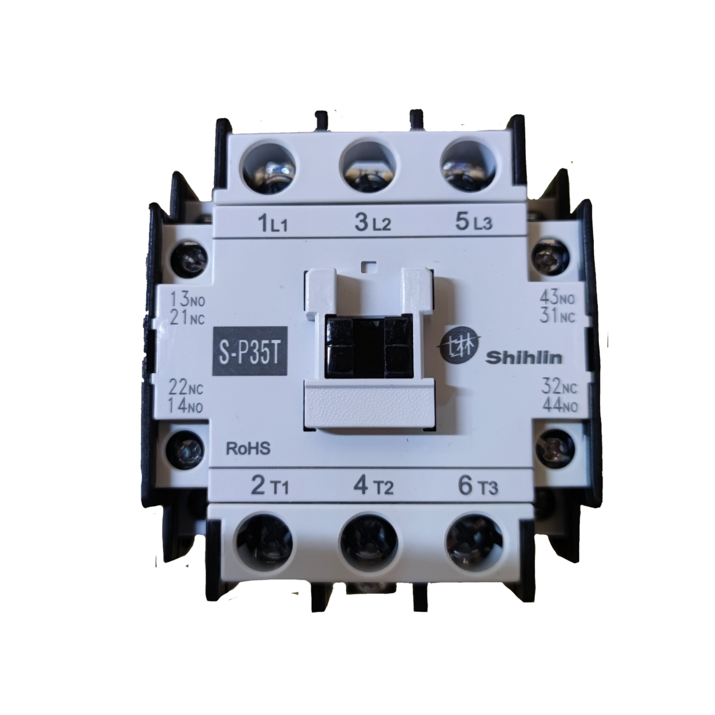 Shihlin Magnetic Contactor 35A 220V electrical circuitry component with labeled terminals and white casing