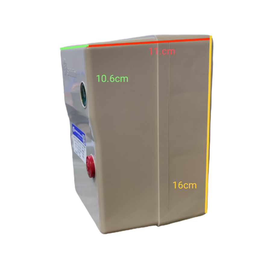 Shihlin magnetic starter 21A 3 phase with a compact design and measurement labels for easy reference