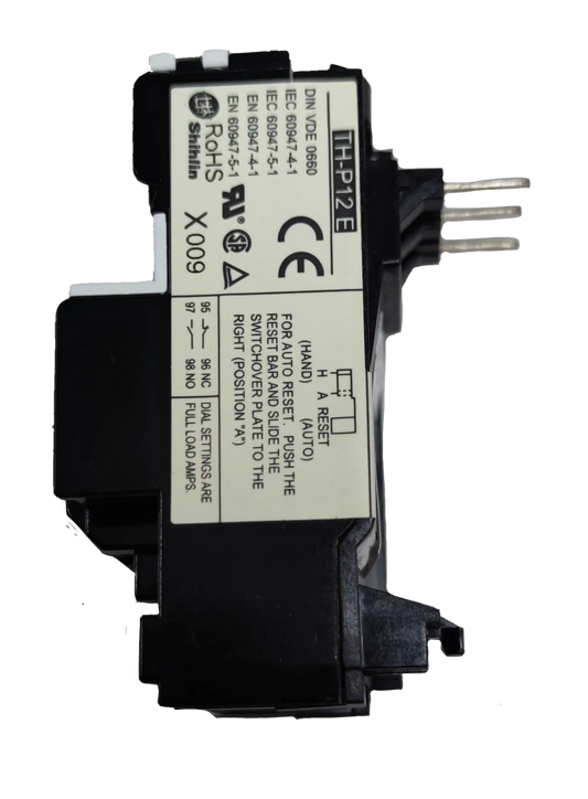 Shihlin Overload Relay 15A 220V electrical component with black casing and metal pins