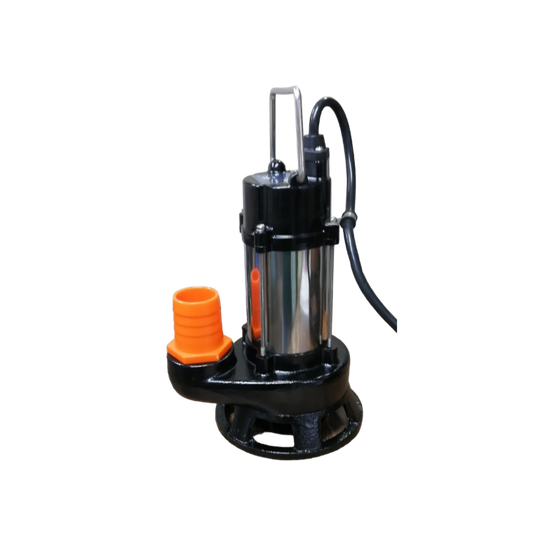 Showfou Taiwan Sewage Submersible Pump 220V with stainless steel body and orange outlet fitting