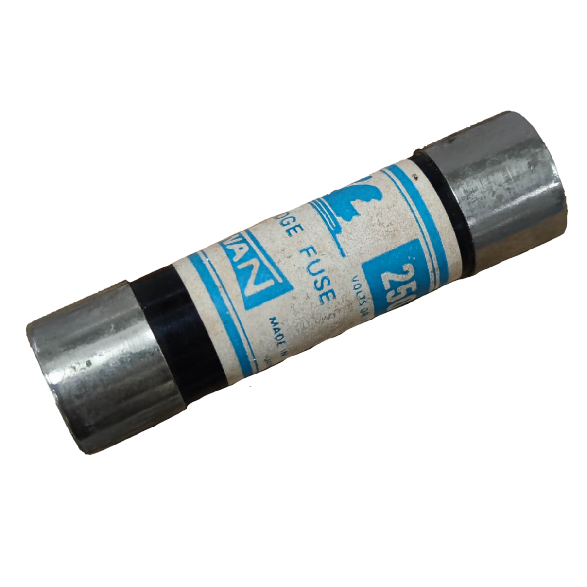 Swan 60A Cartilage Fuse 250V electrical component with metal end caps and labeled body