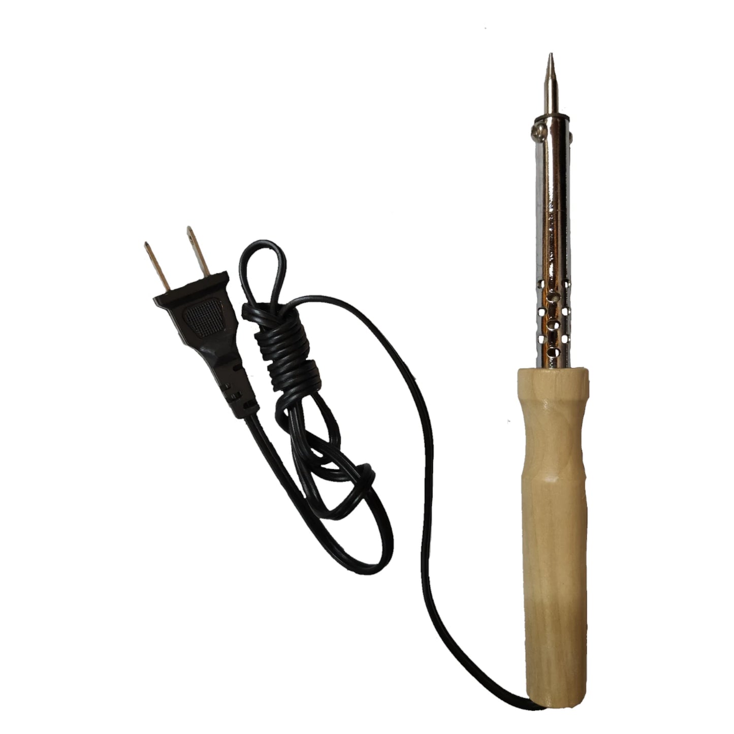 30W soldering iron 220V with wooden handle and electrical plug for precision soldering tasks