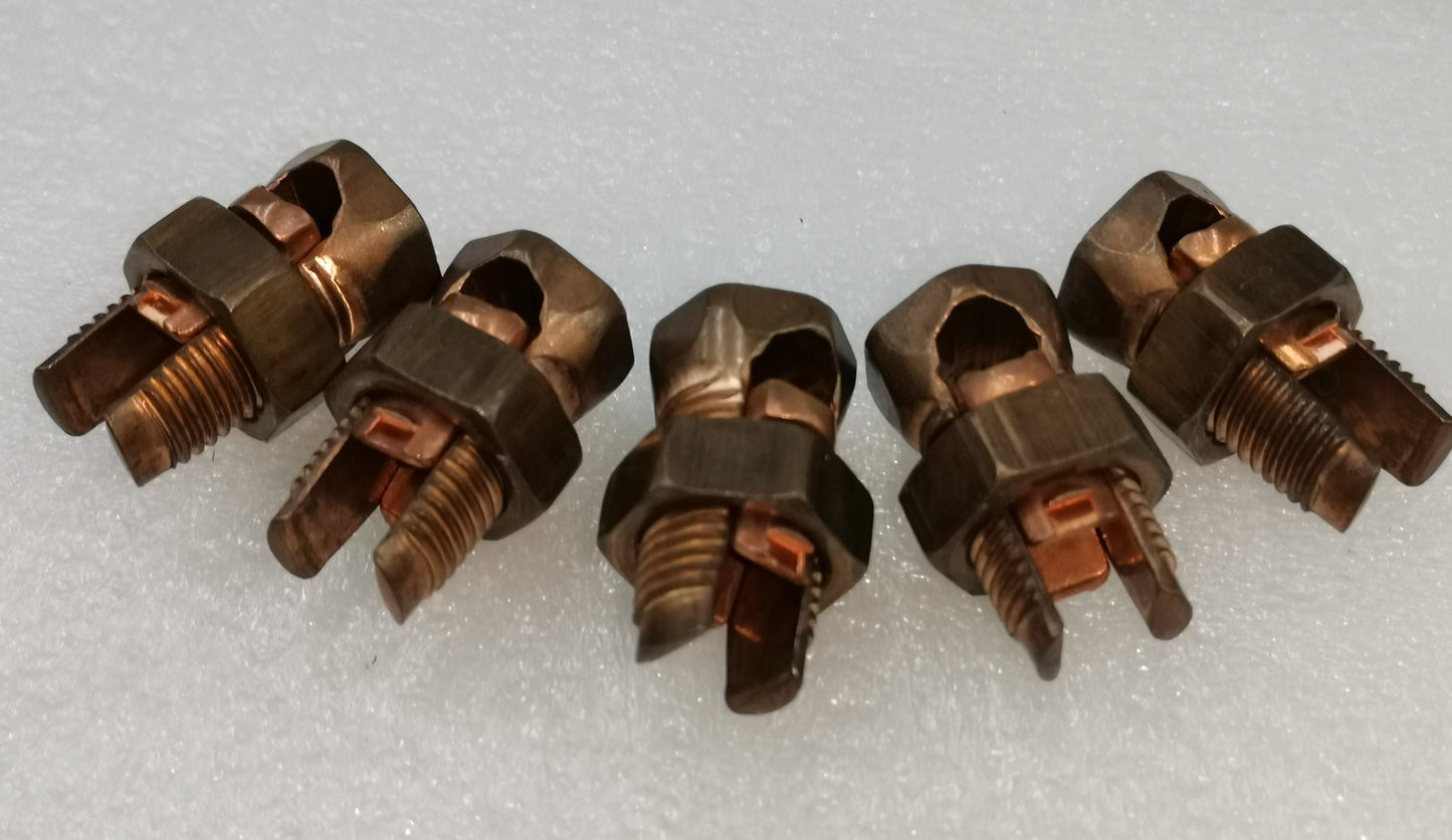 Local electrical parts showing multiple Solderless Connector 1 Bolt 14-30MM in copper finish