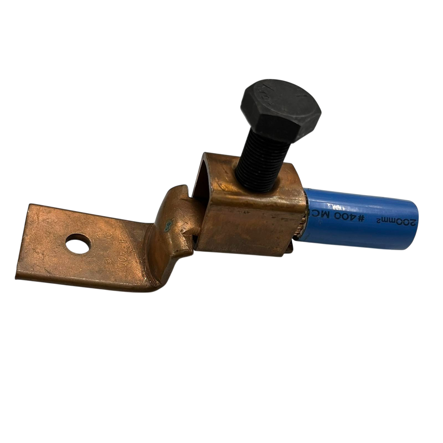 Solderless Terminal Lugs 200mm - 250mm with blue wire and black bolt for electrical connections