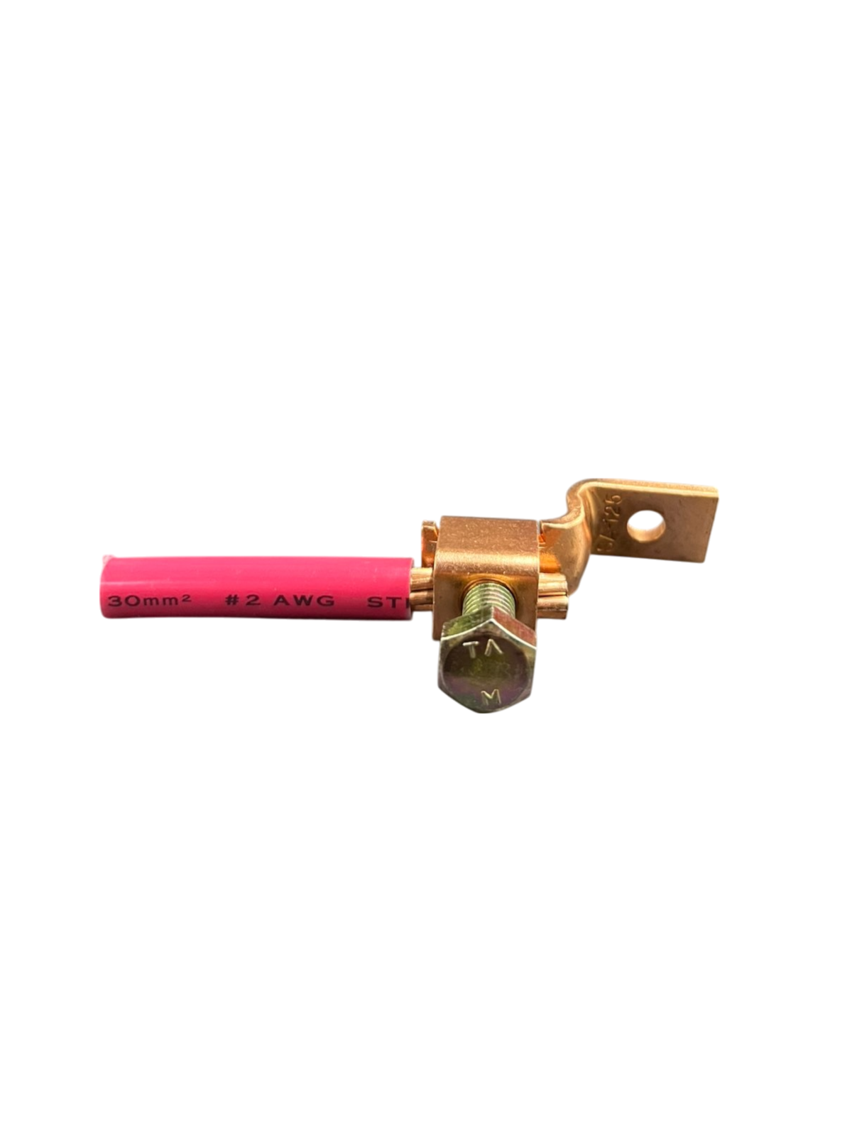 Local brand Solderless Terminal Lugs 50mm with attached red wire for electrical circuitry