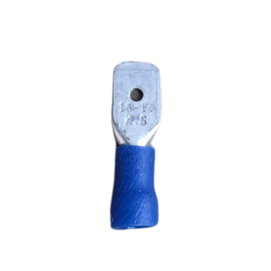 Local spade terminal connector 7mm with blue insulation for easy electrical connections