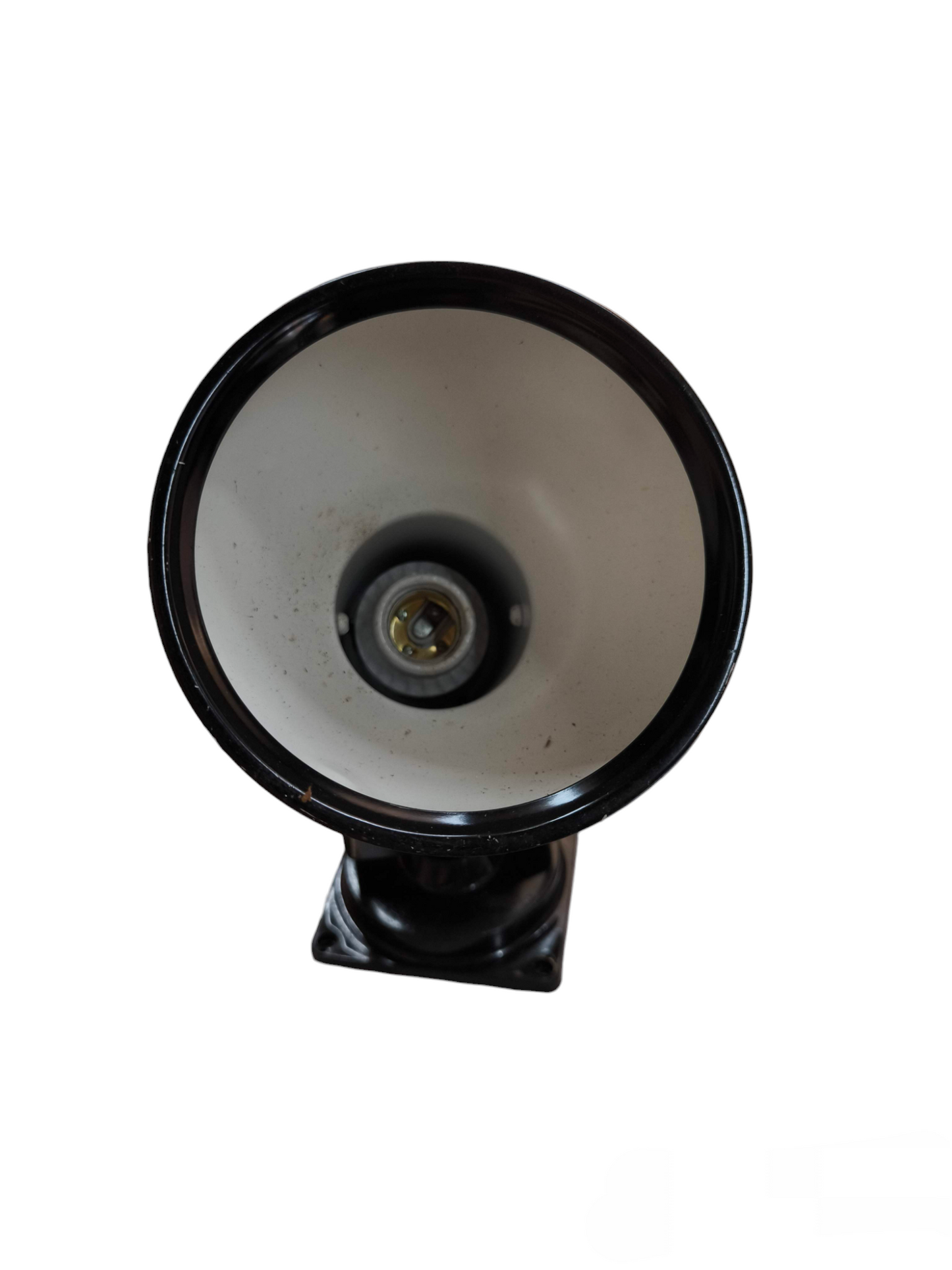 14cm E27 spot light holder with black outer casing and white reflector for lighting installation
