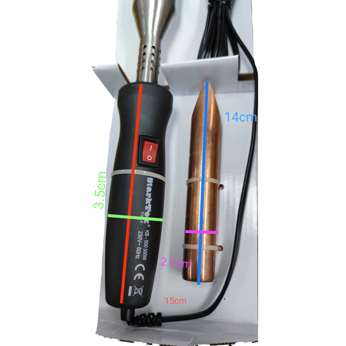 Startrek 500W Soldering Iron 220V with black handle and copper tip parts for precise soldering