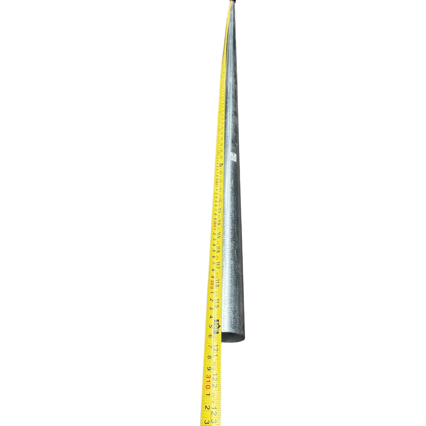 Mayer 3 RSC Pipe 3 Inches x 10Ft. galvanized steel conduit shown with measuring tape indicating length