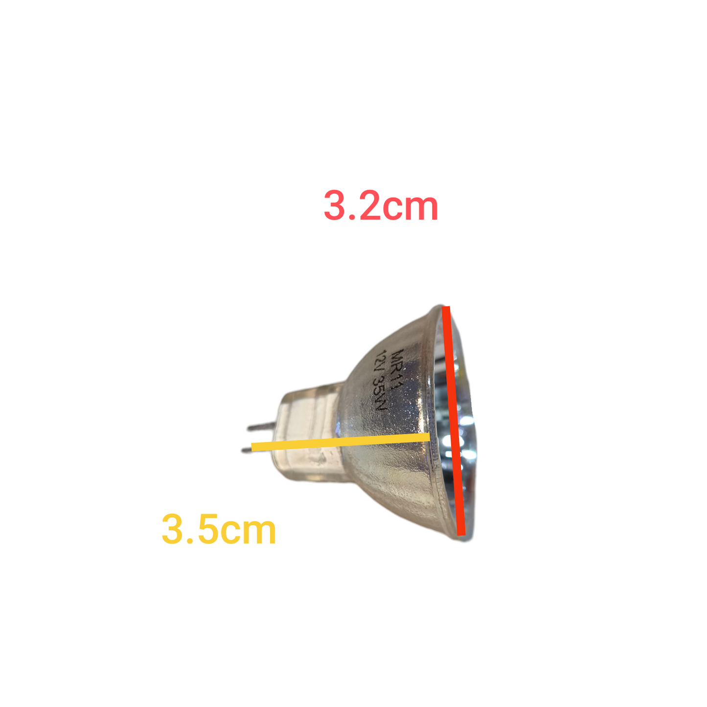 Sunlite 35W 12V MR11 Halogen Bulb with 3.2cm diameter and 3.5cm length reflective glass