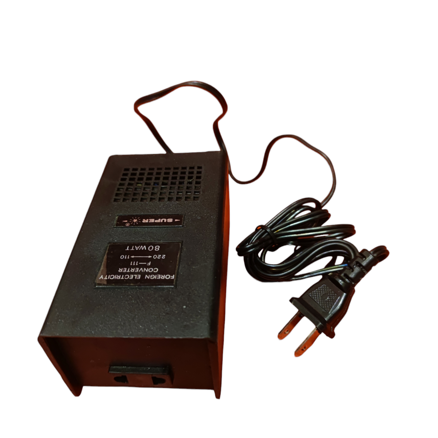 Super 80W Step Down 220V to 110V voltage converter for door chimes and bells with power cord