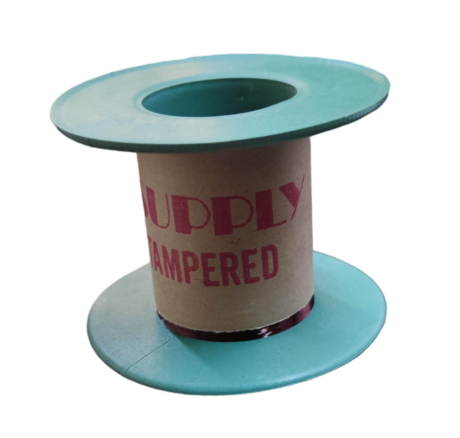 Philflex Magnet Wire AWG 10 - 50g on green plastic spool with cardboard core and copper winding