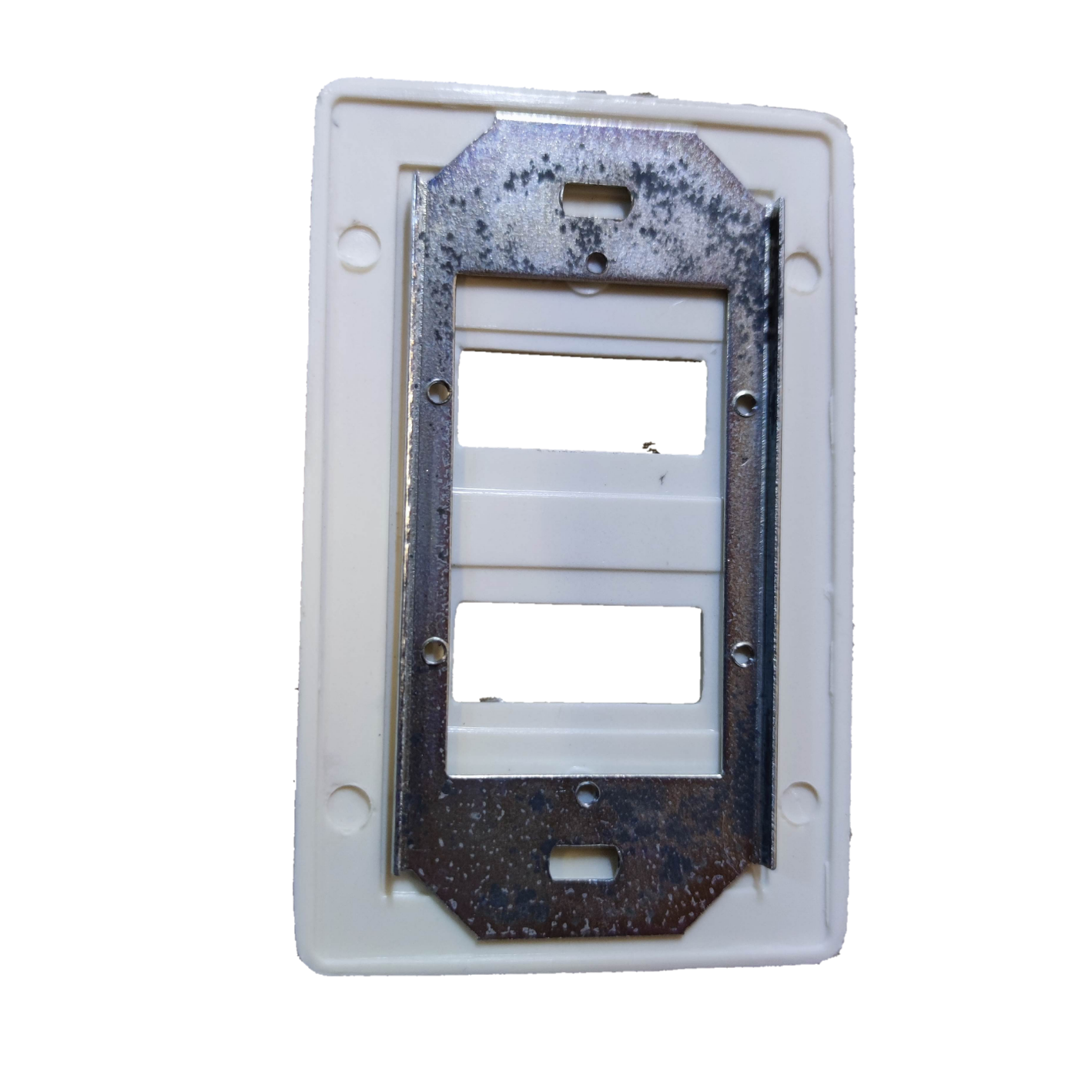 Surer 2 Gang Plate white power point switch cover with metal frame for wall installation