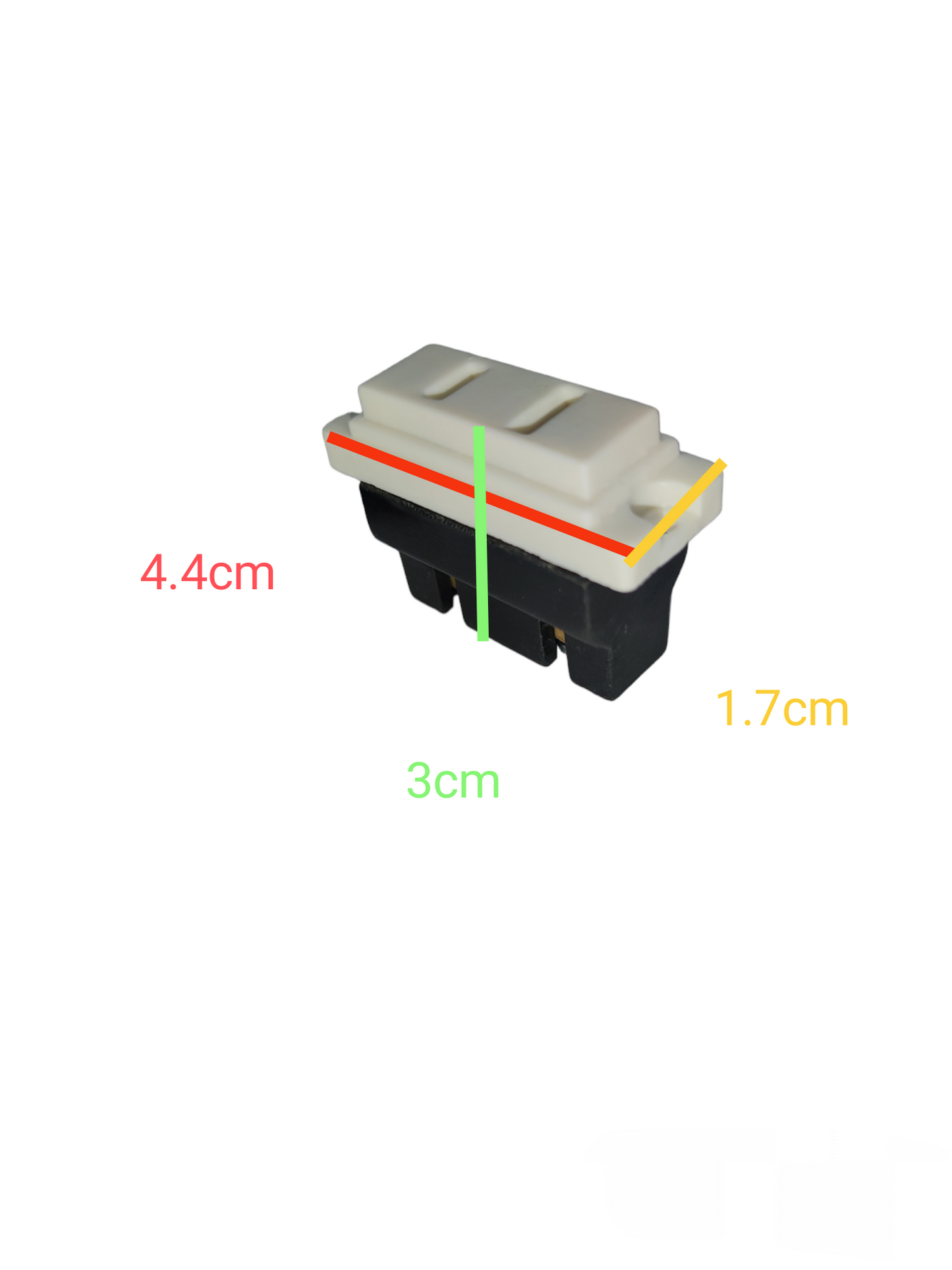 Surer Flat Pin Outlet Device 15A 125V white and black compact electrical switch