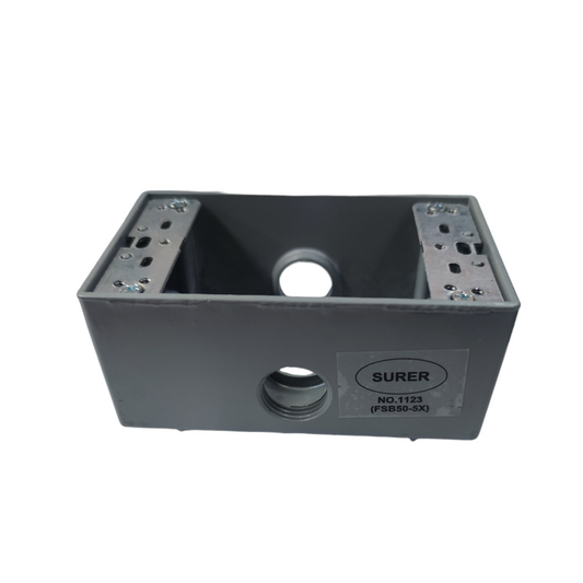 Surer Hub Marine Utility Box 2x4 electrical circuitry part in gray with mounting holes