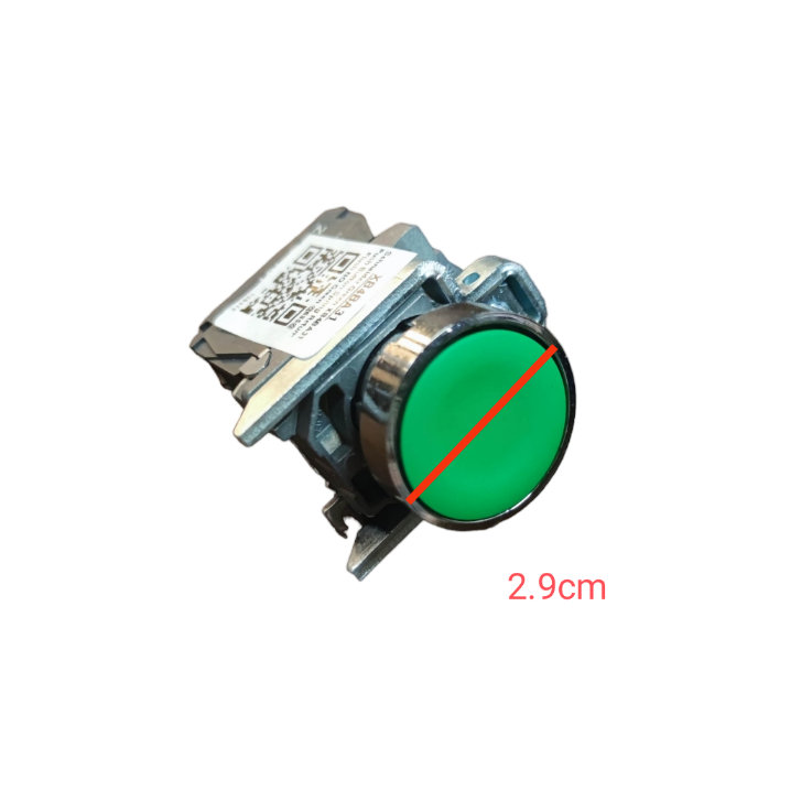 Schneider Switch Spring Return 2A 220V Green Normally Open push button switch with metal frame