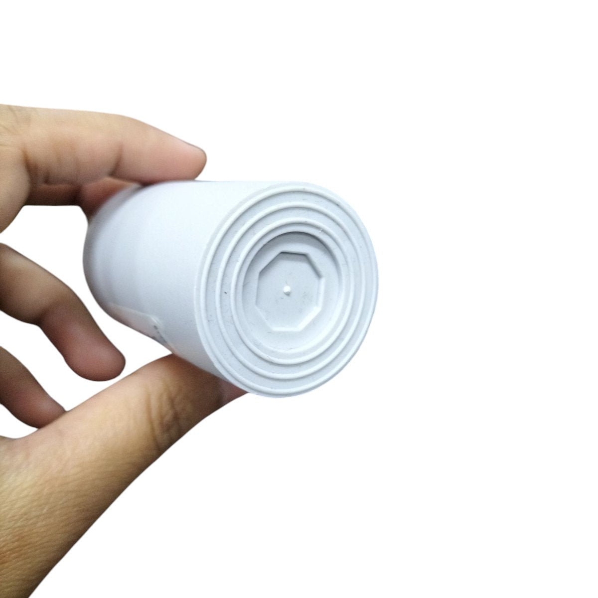 Syscap 250 VAC Running Capacitor with a cylindrical white design for electrical applications