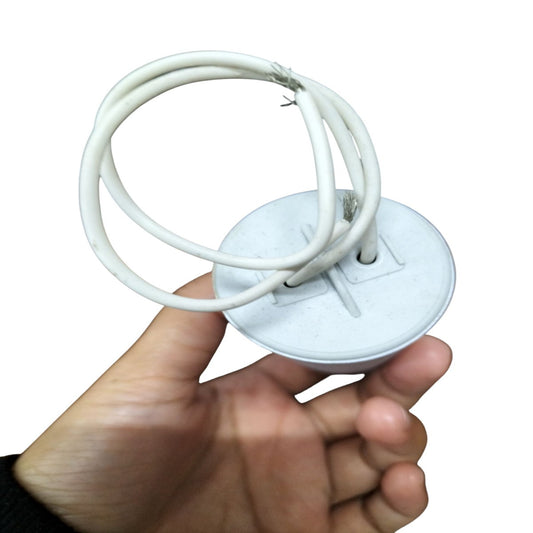 Syscap 40MFD 350 VAC Running Capacitor held in hand with two connected wires