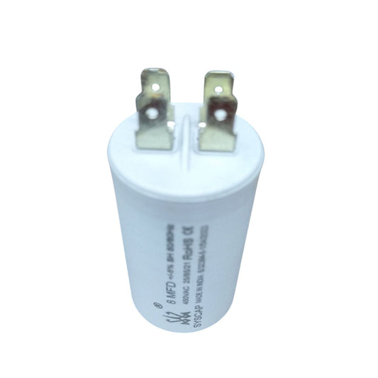 8MFD 450 VAC Motor Capacitor by Syscap designed for electrical circuit efficiency