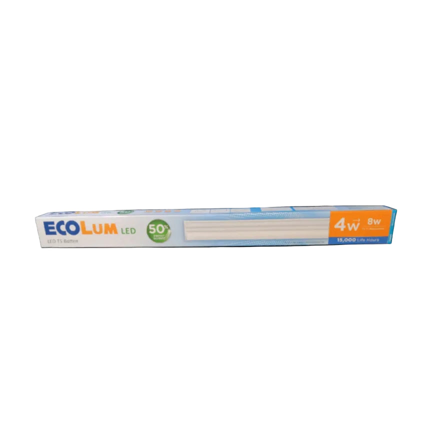 Ecolum T5 LED batten 4W 220V daylight tube in packaging with 16000 life hours