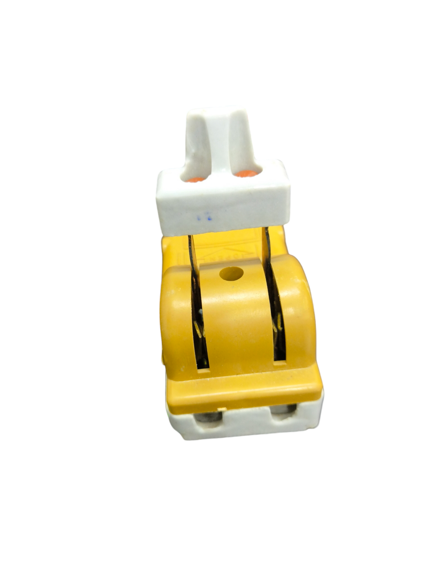 Taiyou 30A Knife Switch Single Throw Single Phase electrical circuitry part in yellow and white