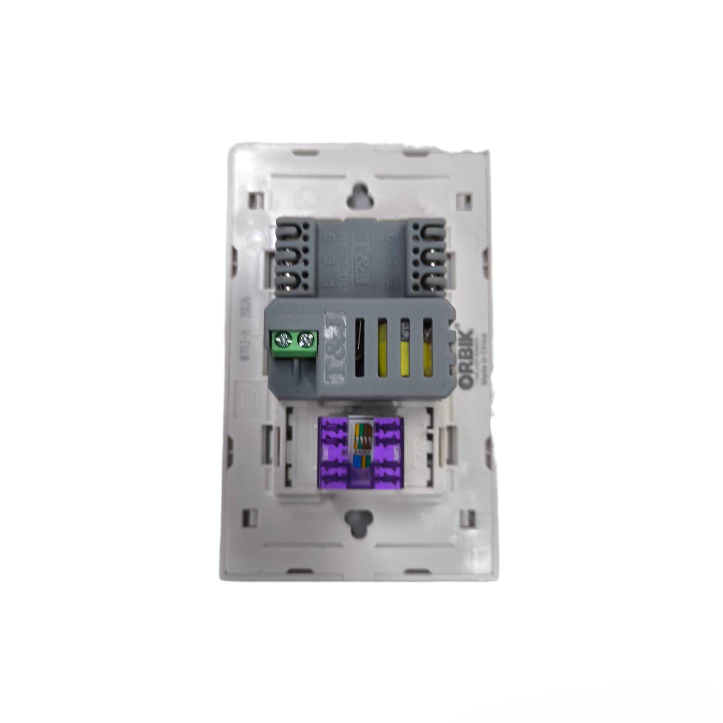 T&J Telephone with Plate Cover LAN power point switch and plug in white color
