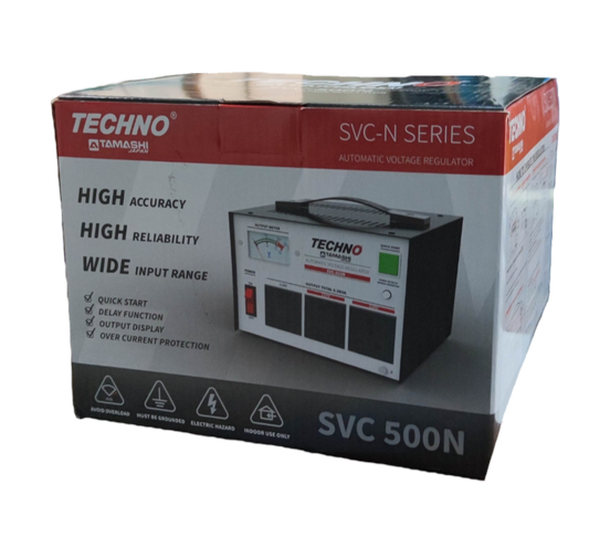 Techno SVC 500N Automatic Voltage Regulator Box with High Accuracy and Reliability features