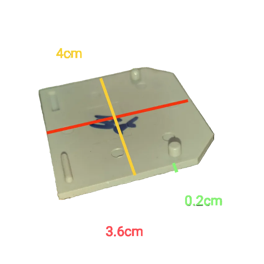 Grippes Terminal Block Cover 3.6cm white plastic electrical circuit part with measured dimensions