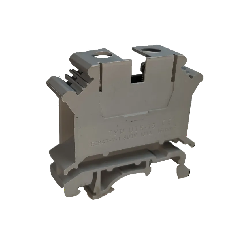 Grippes Terminal Block DIN Rail Type 16mm electrical circuitry component in gray plastic housing