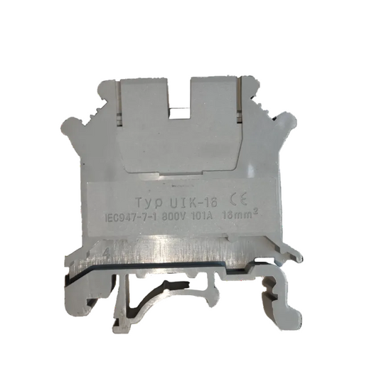 Grippes Terminal Block DIN Rail Type 16mm electrical circuitry part in gray plastic and metal