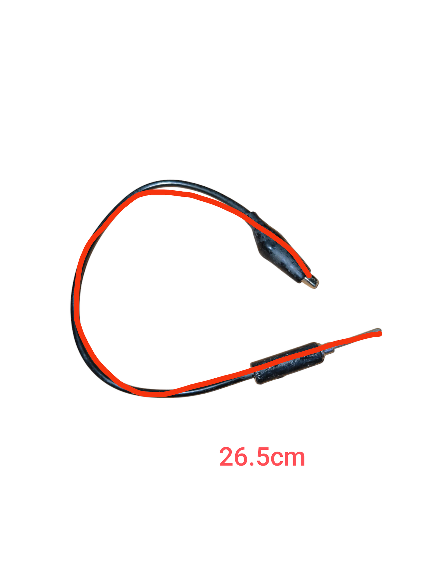 Test Prod Clip Type with Pin Type wire lead from China measuring 26.5 centimeters