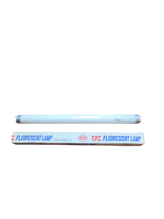 TFC 10W Fluorescent Tube Daylight T8 with white glass and original TFC branded packaging
