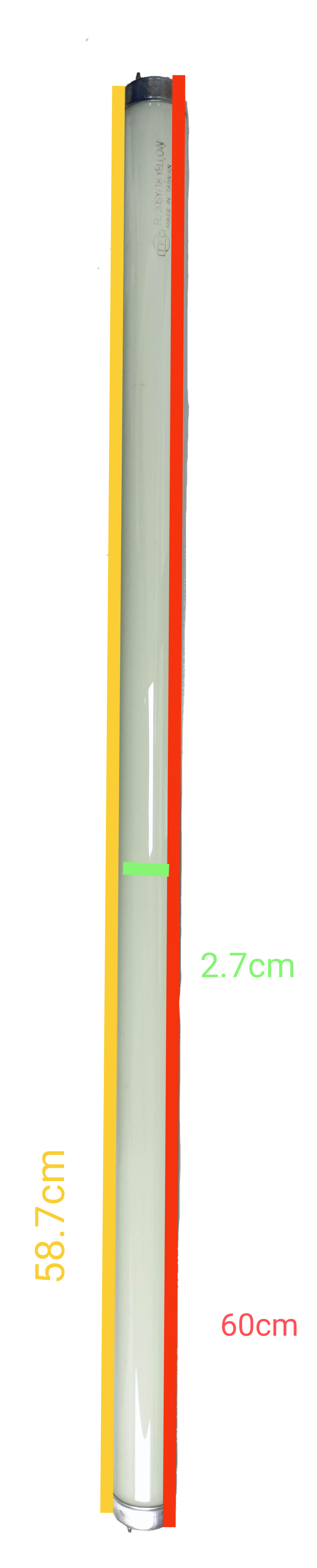 TFC 18W T-8 Fluorescent Tube Green measuring 60 cm length for energy-efficient lighting