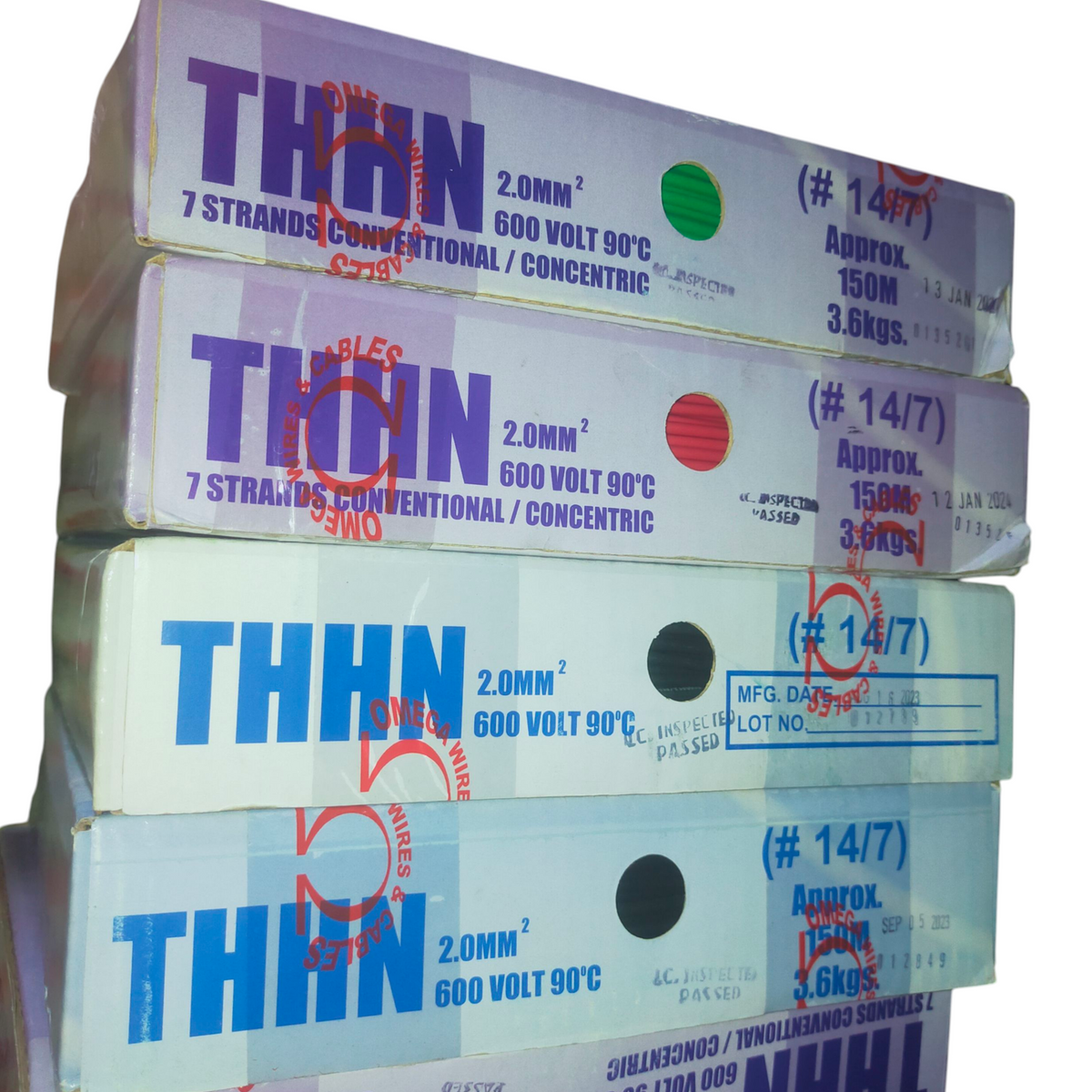 THHN AWG 14 Black - 1Roll of 600 Volt 90°C Electrical Wire with 7 Strands for Various Applications