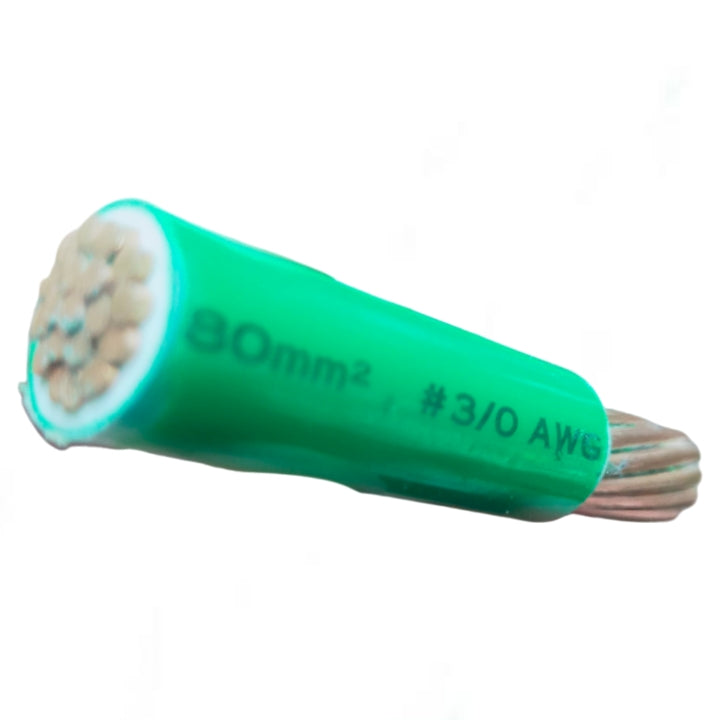 Phelps Dodge THHN wire 80mm stranded with green insulation and copper strands for electrical applications