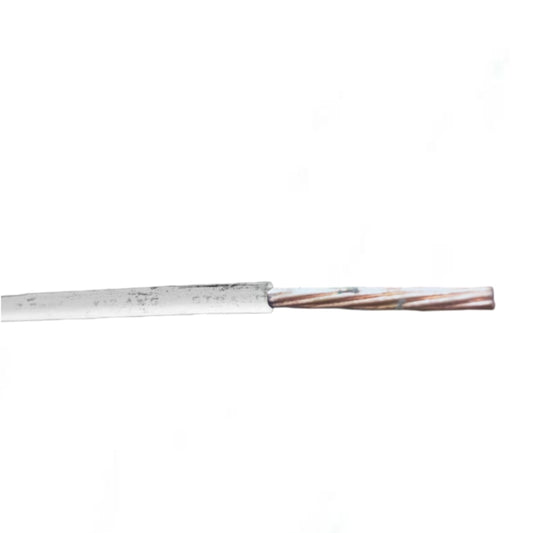 Omega THHN AWG 12 Stranded Wire White with exposed copper strands for electrical use
