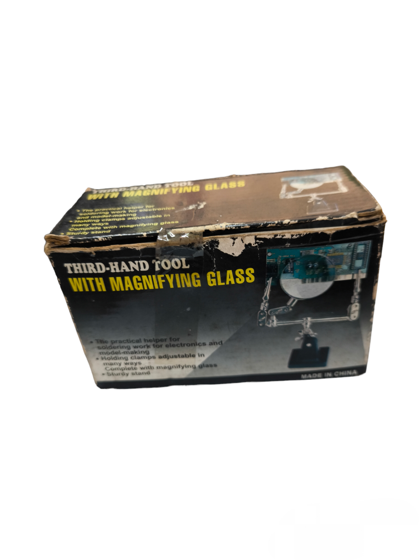 Third Hand Tool with Magnifying Glass in original packaging for precision soldering and electronics work