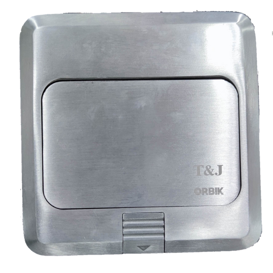 T&J Floor Outlet USB 5V 2.1A with closed metal cover for secure power and DATA connection