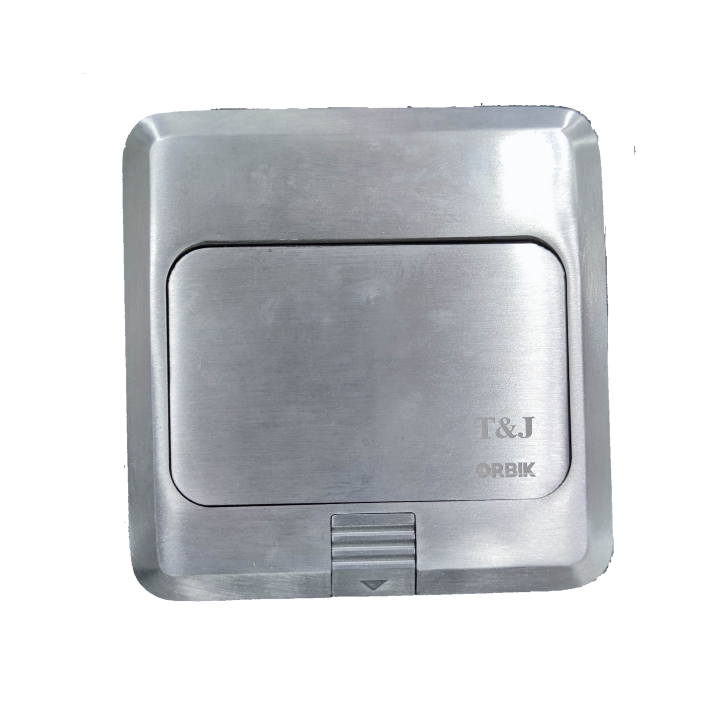 T&J Pop up Floor Outlet LAN with USB-A in brushed metal finish for power and data connection