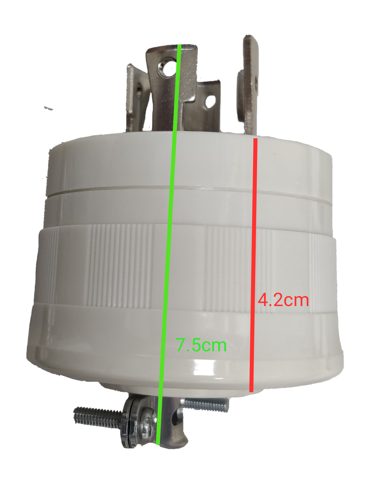 Panasonic NEMA L6 250V industrial plug white locking connector with metal prongs for heavy duty power