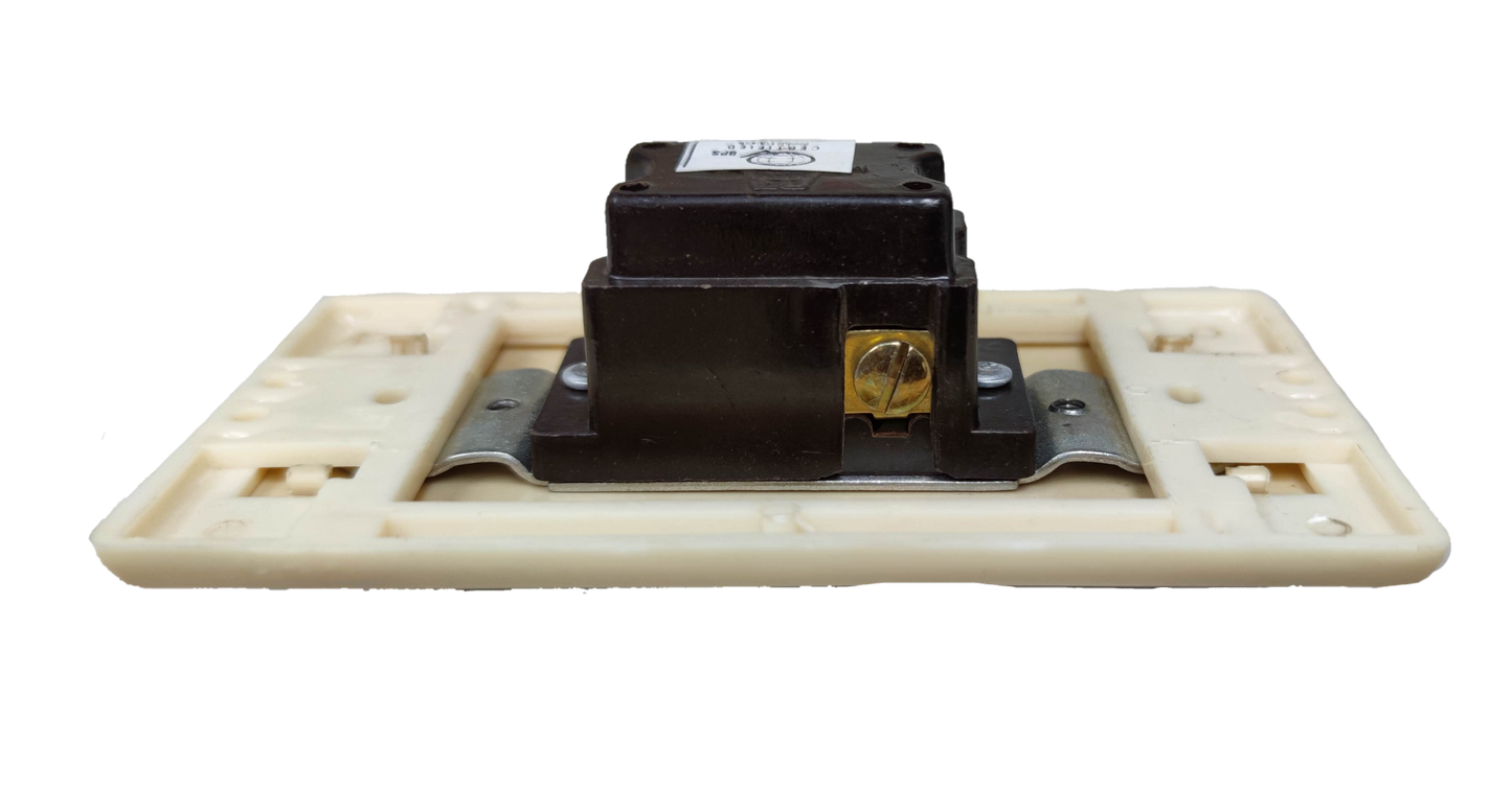 Kopez toggle light switch for home with rectangular base and black toggle on a white plate