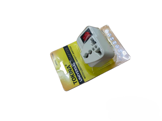 Tokina Universal Adapter With Safety Switch 6A travel adapter and converter in packaging